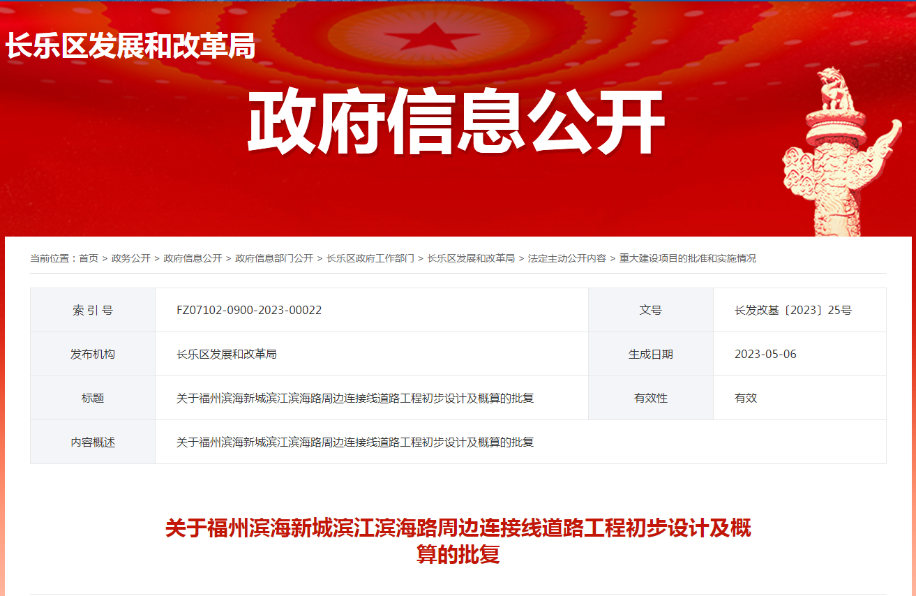 重磅!投资近2亿新建8条道路!长乐这里将迎来大变化 重磅!投资近2亿新建8条道路!长乐这里将迎来大变化